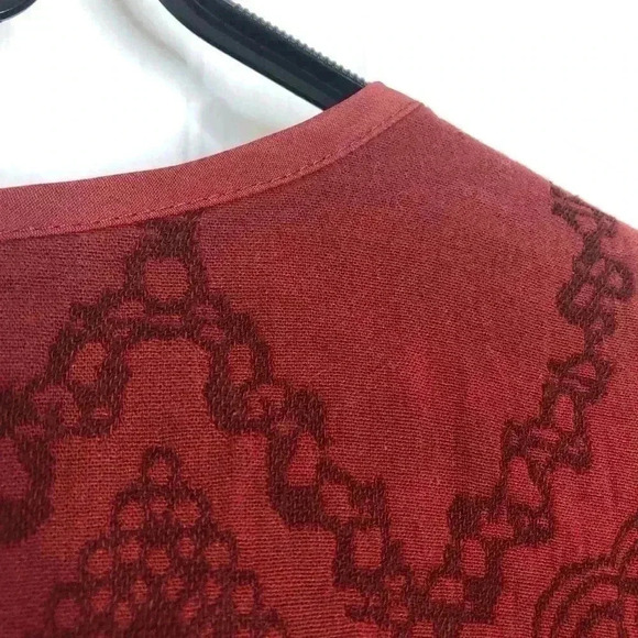 Altar’d State  Boho Embroidered Shirt Red Sz Medium - Picture 16 of 16